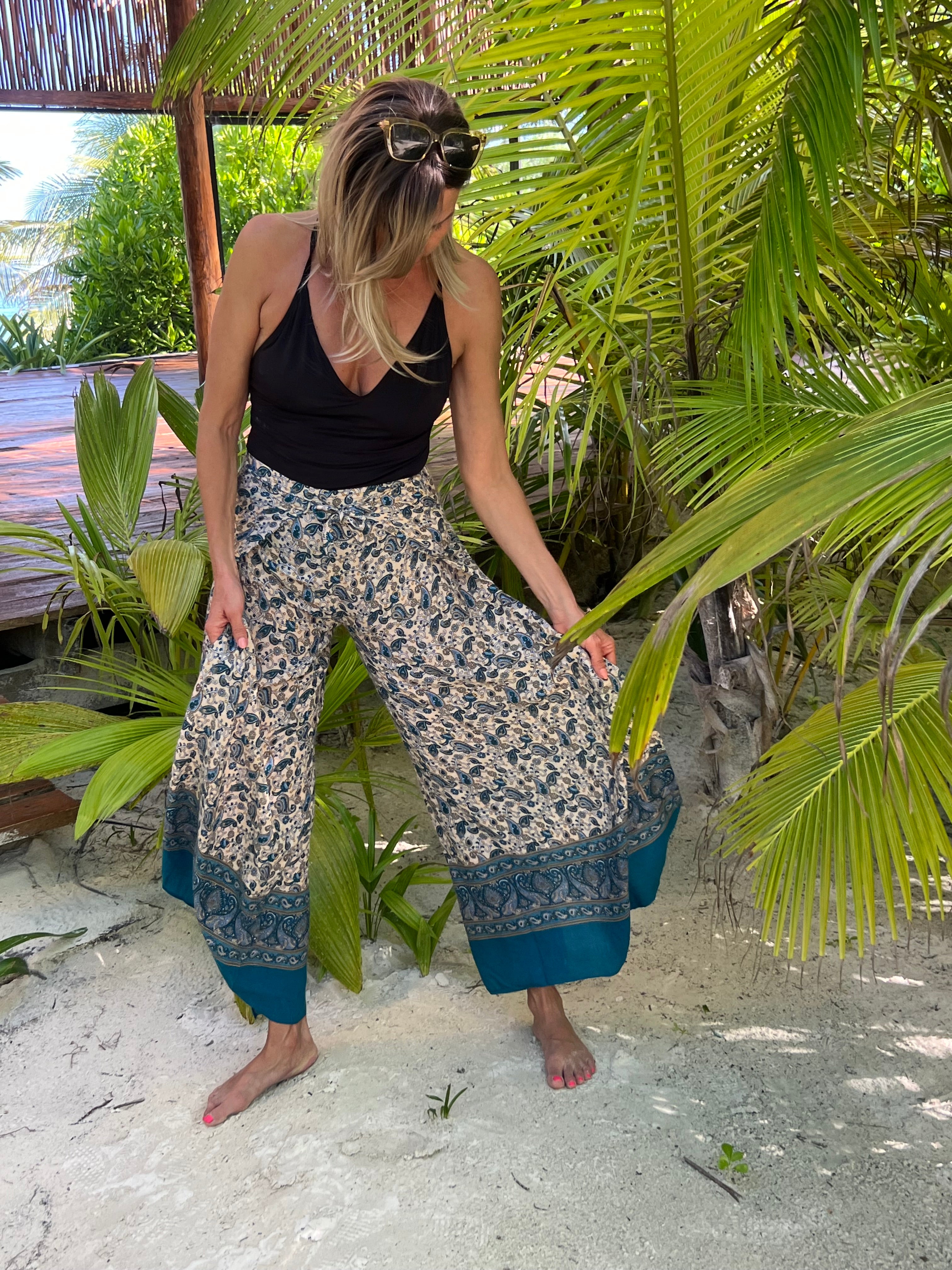 Moroccan Wrap Trousers Blue