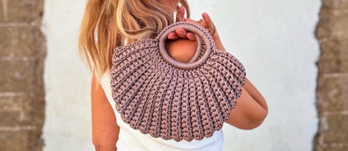 Handwoven Crochet Top-Handle Bag